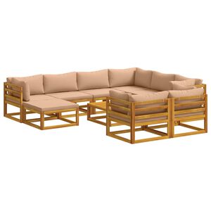 vidaXL Set de canapea 10 buc. natural Lemn Solid de Acacia
