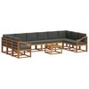 vidaXL Set de canapele de exterior cu pernă 11 pcs Natural și Antracit