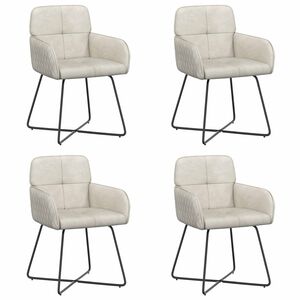 vidaXL Scaune de dining 4 buc. Catifea Crem 59 x 56,5 x 86 cm
