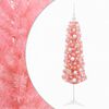 vidaXL Brad de Crăciun artificial &icirc;ngust cu globuri 150 cm 150 LED-uri