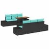 vidaXL Set de canapele pentru grădină 7 buc. Negru Rattan poli