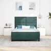vidaXL Pat cu arcuri cu headboard Verde &icirc;nchis 160 x 200 cm Catifea