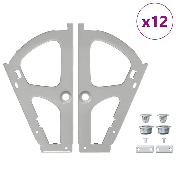 vidaXL Balamă pliantă pentru sertar 12 pcs Argintiu 235 x 155 x 30 mm