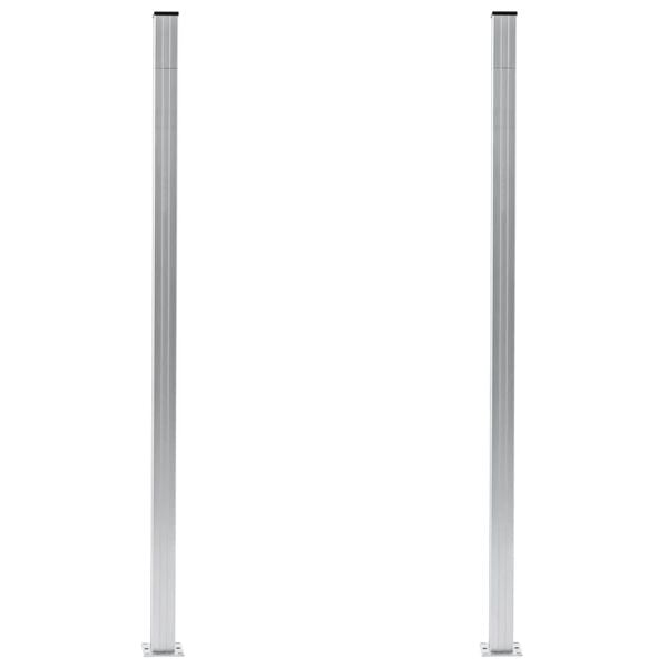 vidaXL St&acirc;lpi de gard, 2 buc., 185 cm, aluminiu