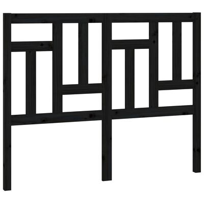 vidaXL Tăblie de pat, negru, 125,5x4x100 cm, lemn masiv de pin