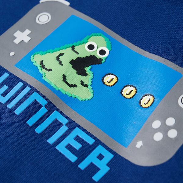 Hanorac cu glugă de copii, albastru &icirc;nchis, 128