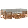 vidaXL Set de canapele de exterior 7 pcs Gri natural și deschis