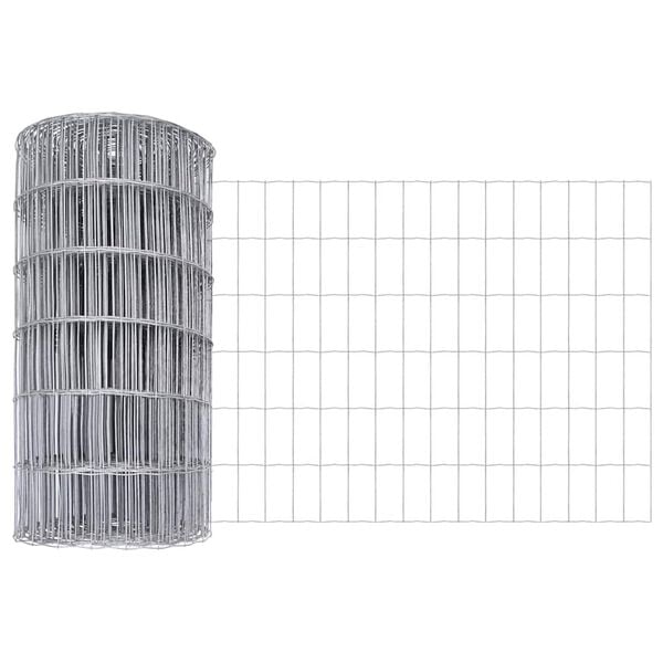 vidaXL Gard Euro Argintiu 0.6 x 10 m Metal zincat prin imersie la cald