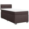 vidaXL Pat box spring cu saltea, maro &icirc;nchis, 90x190 cm, textil