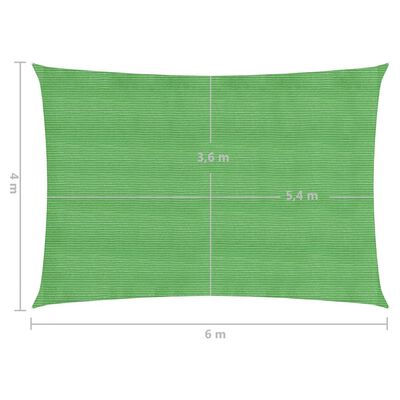 vidaXL Pânză parasolar, verde deschis, 4x6 m, HDPE, 160 g/m²