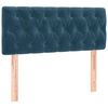 vidaXL Pat box spring cu saltea, albastru &icirc;nchis, 120x200 cm, catifea