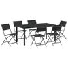 vidaXL Set de masă pentru grădină 7 pcs Negru