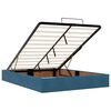 vidaXL Cadru pat otoman cu saltele Albastru închis 140x190cm catifea