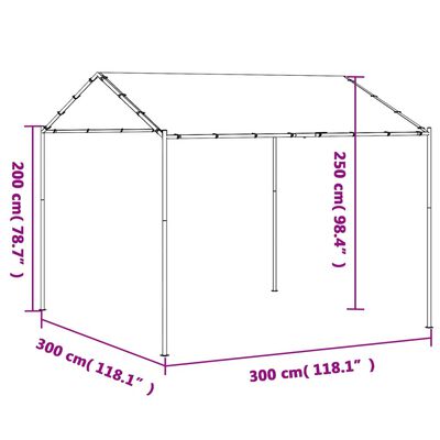 vidaXL Cort pavilion, antracit, 3x3 m, oțel și material textil