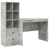 vidaXL Birou cu sertar 2 pcs Gri din beton