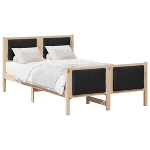 vidaXL Cadru de pat cu headboard Negru 120 x 200 cm țesătură
