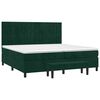 vidaXL Pat box spring cu saltea, verde &icirc;nchis, 200x200 cm, catifea