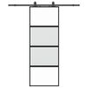 vidaXL Ușă glisantă cu set feronerie neagră 76x205cm sticlă securizată