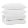 vidaXL Duvet cu perne cu pernă 3 buc. Alb Microfibră