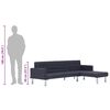 vidaXL Canapea extensibilă &icirc;n formă de L Gri &icirc;nchis Poliester