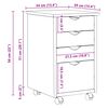 vidaXL Cabinet mobil cu roata Alb 34 x 39 x 56 cm Lemn de pin masiv