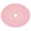 vidaXL Chiuvetă de lux, roz mat, 40 x 33 cm, ceramică, formă ovală