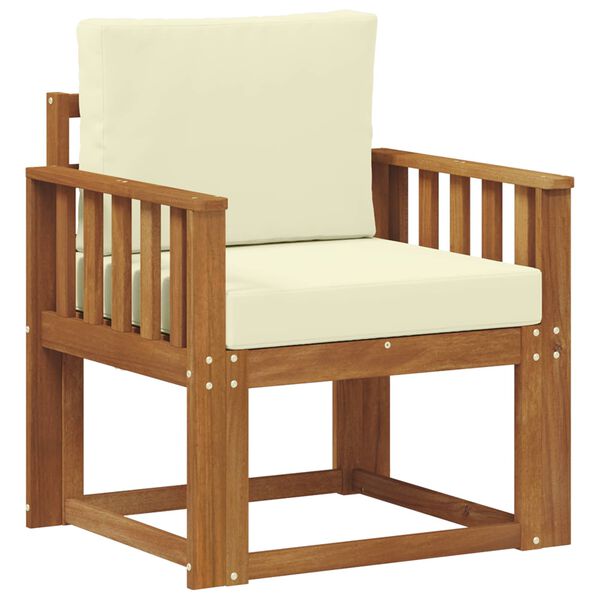 vidaXL Canapea de exterior Lemn de acacia solid și poliester natural