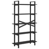 vidaXL Raft pentru cărți Stejar Negru 100 x 33,5 x 178 cm