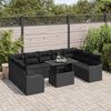 vidaXL Set de canapele pentru grădină 10 pcs Negru Rattan poli