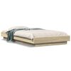 vidaXL Cadru de pat cu LED, stejar sonoma, 90x190 cm, lemn prelucrat