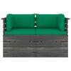 vidaXL Canapea grădină din paleți, 2 locuri, cu perne, lemn masiv pin