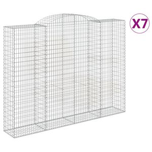 vidaXL Coșuri gabion arcuite, 7 buc, 300x50x220/240cm, fier galvanizat
