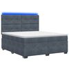 vidaXL Pat boxspring cu saltea Gri &icirc;nchis 140 x 200 cm Catifea