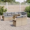 vidaXL Set de canapele pentru grădină cu pernă 9 pcs Bej Rattan poli