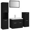 vidaXL Set mobilier de baie, negru, lemn prelucrat