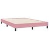 vidaXL Pat box spring cu saltea, roz, 140x220 cm, catifea