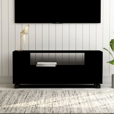 vidaXL Comodă TV, negru, 120x35x48 cm, lemn prelucrat
