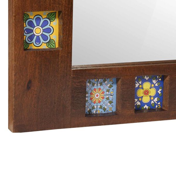 vidaXL Oglindă pentru baie castan 50 x 70 x 3 cm Lemn de mango solid