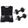vidaXL Set de gantere, 19 piese, 15 kg, fontă
