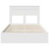 vidaXL Pat cu storage cu headboard Alb 120 x 190 cm Lemn compozit