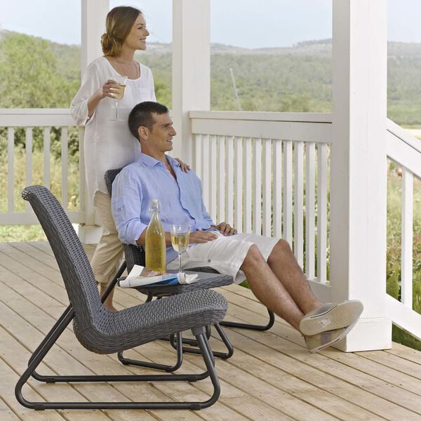 Keter Set mobilier de terasă Rio, 3 piese, grafit