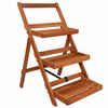vidaXL Suport de plante, 3 niveluri, 50x63x80 cm, lemn masiv de acacia