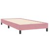 vidaXL Pat box spring cu saltea, roz, 100x220 cm, catifea