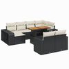 vidaXL Set canapele de grădină cu perne, 11 piese, negru, poliratan