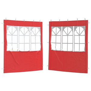 vidaXL Perete lateral pentru cort de petrecere 2 pcs 200 x 195 cm Roșu