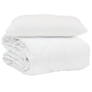 vidaXL Pilotă de vară cu pernă 2 pcs Alb Microfibră