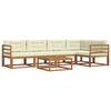 vidaXL Set de canapele de exterior cu pernă 6 pcs Natural și Crem
