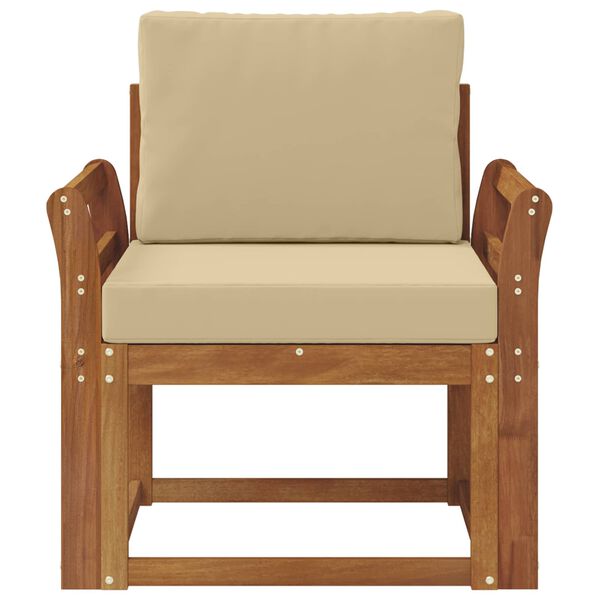 vidaXL Canapea de exterior Lemn de acacia solid și poliester natural