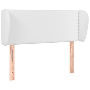 vidaXL Tăblie de pat cu aripioare alb 103x23x78/88 cm piele ecologică