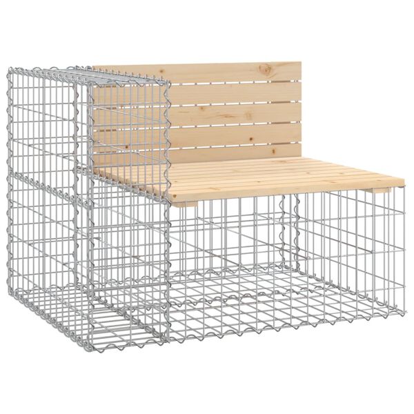 vidaXL Bancă de grădină, design gabion, 287x71x65,5cm, lemn masiv pin